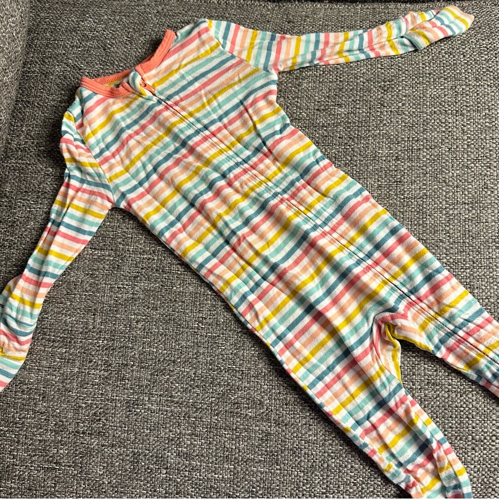 free birdies rainbow zip footie